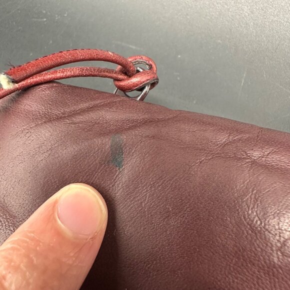 Vintage Etienne Aigner Leather Clutch Purse 1970s Maroon Handbag Retro Fashion - Picture 10 of 12